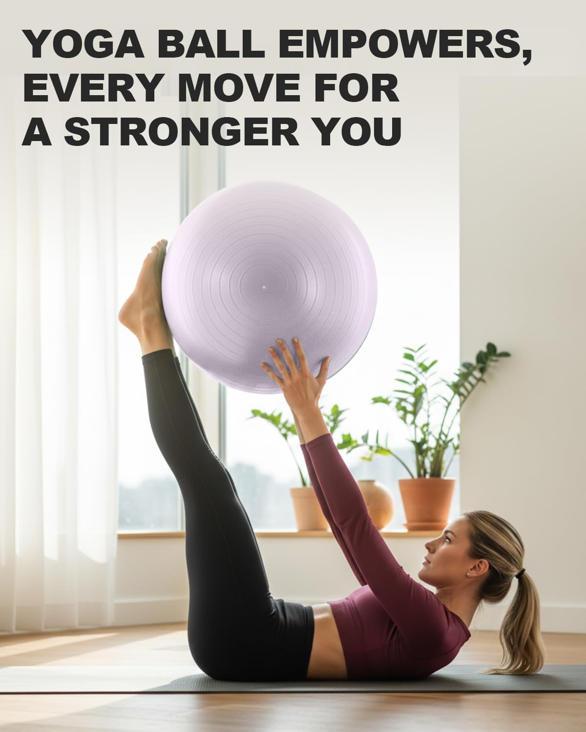 Trideer 健身球瑜伽球,办公室座椅和平衡球椅,普拉提稳定球,物理治疗,核心训练和平衡改善和拉伸