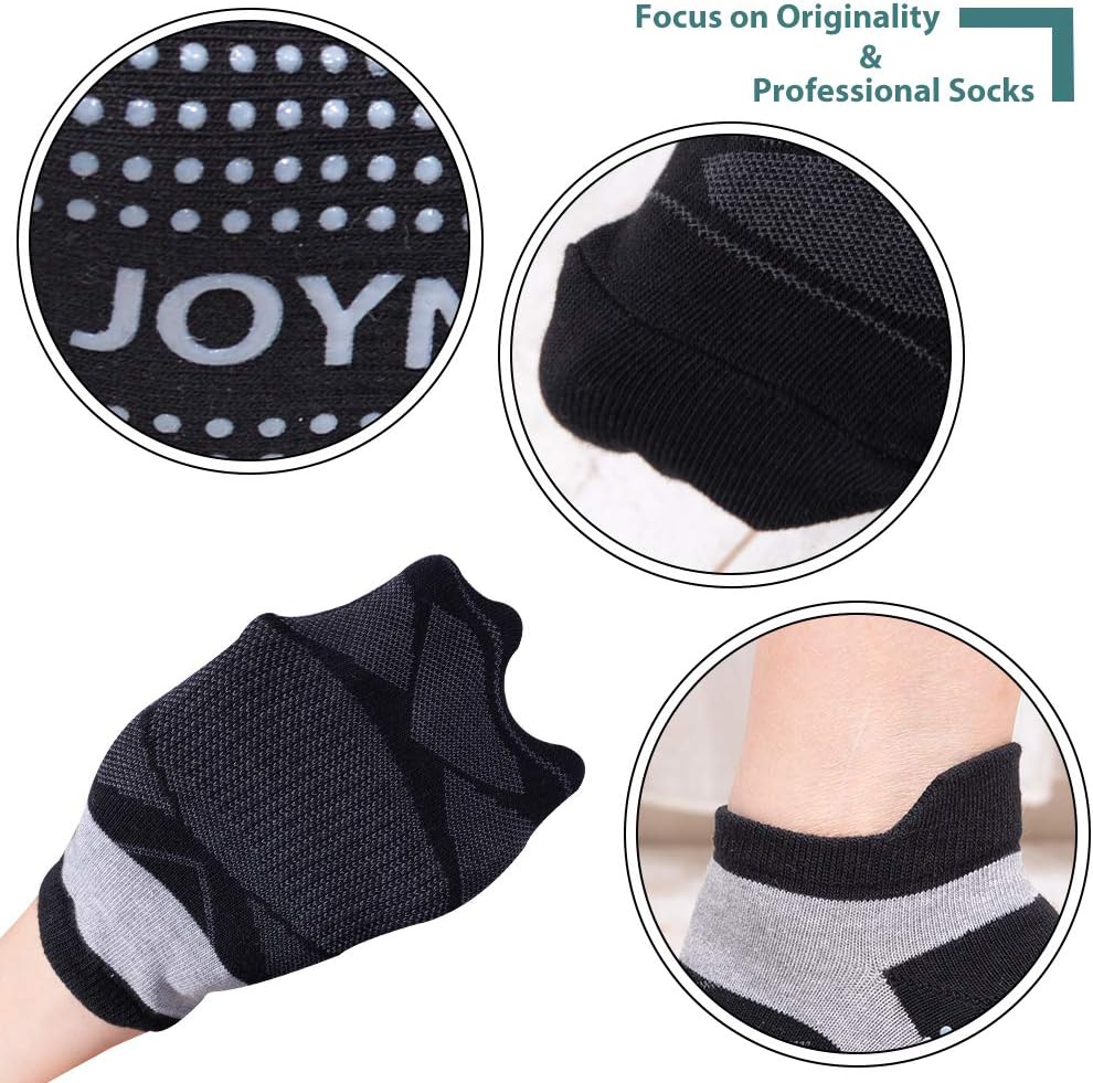 JOYNÉE 女士防滑瑜伽袜带抓地力,非常适合普拉提、杆、舞蹈、医院、健身 3 双装