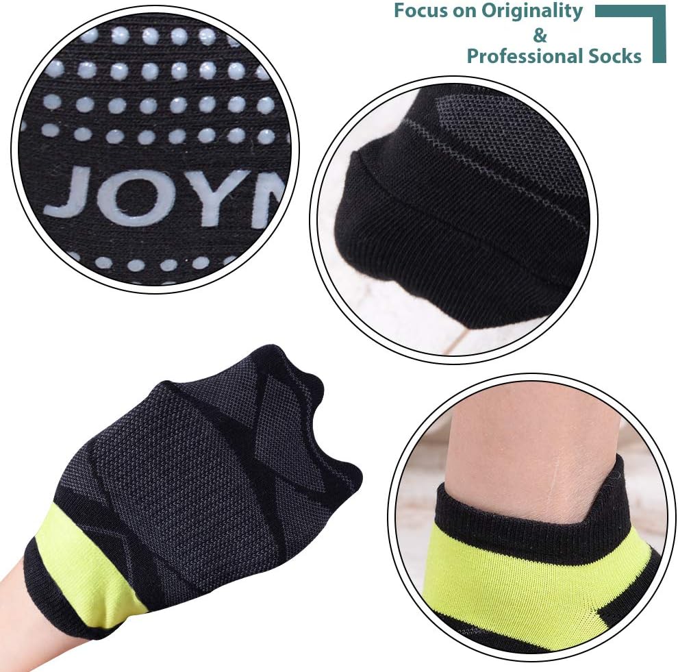 JOYNÉE 女士防滑瑜伽袜带抓地力,非常适合普拉提、杆、舞蹈、医院、健身 3 双装