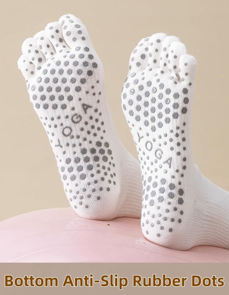 2 双装女式防滑袜,保暖运动袜,适合瑜伽、健身、小腿中部压缩袜