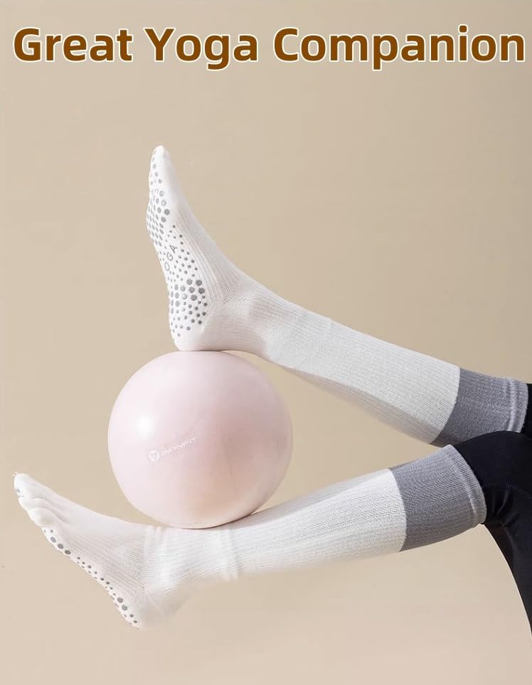 2 双装女式防滑袜,保暖运动袜,适合瑜伽、健身、小腿中部压缩袜