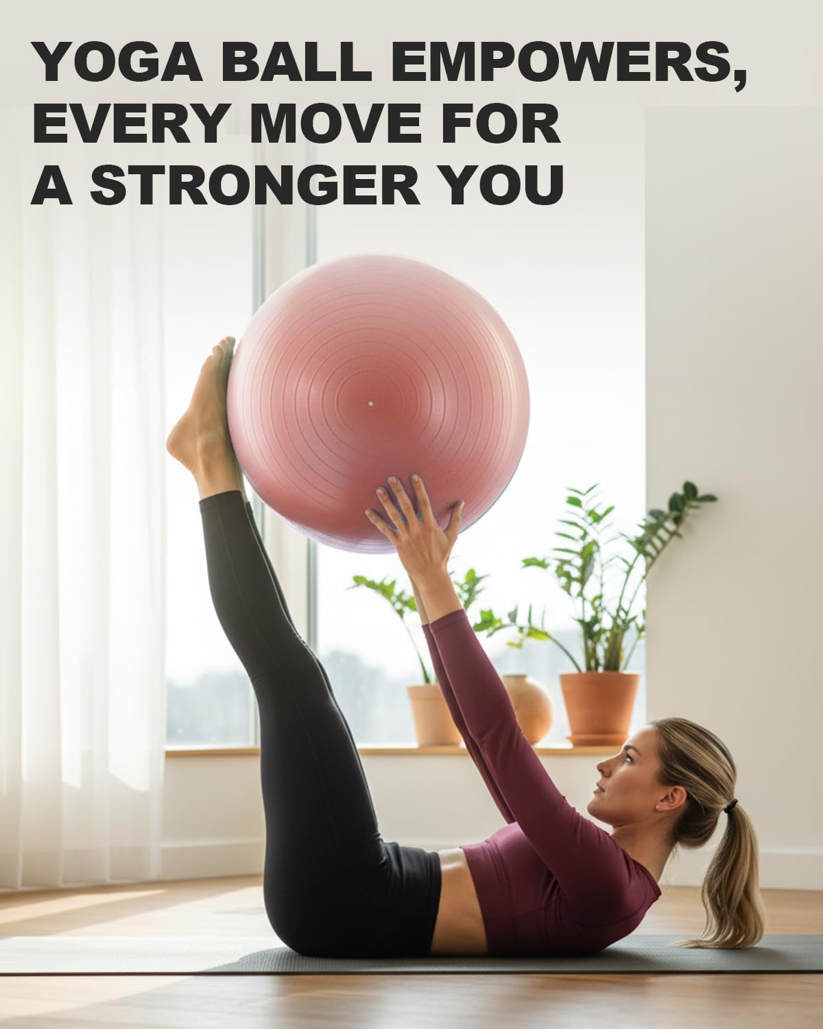 Trideer 健身球瑜伽球,办公室座椅和平衡球椅,普拉提稳定球,物理治疗,核心训练和平衡改善和拉伸