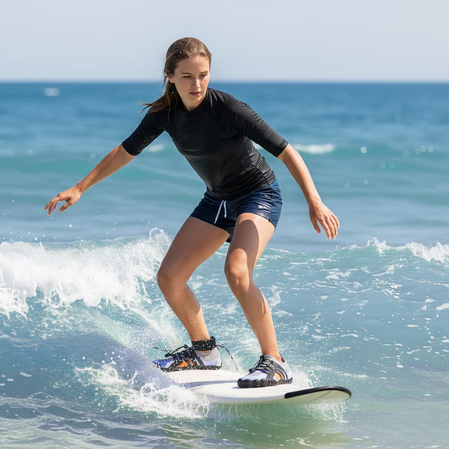 Stelle 赤脚鞋女士男士徒步水鞋带可调节鞋带成人速干沙滩游泳泳池越野跑步户外运动划船攀岩瑜伽