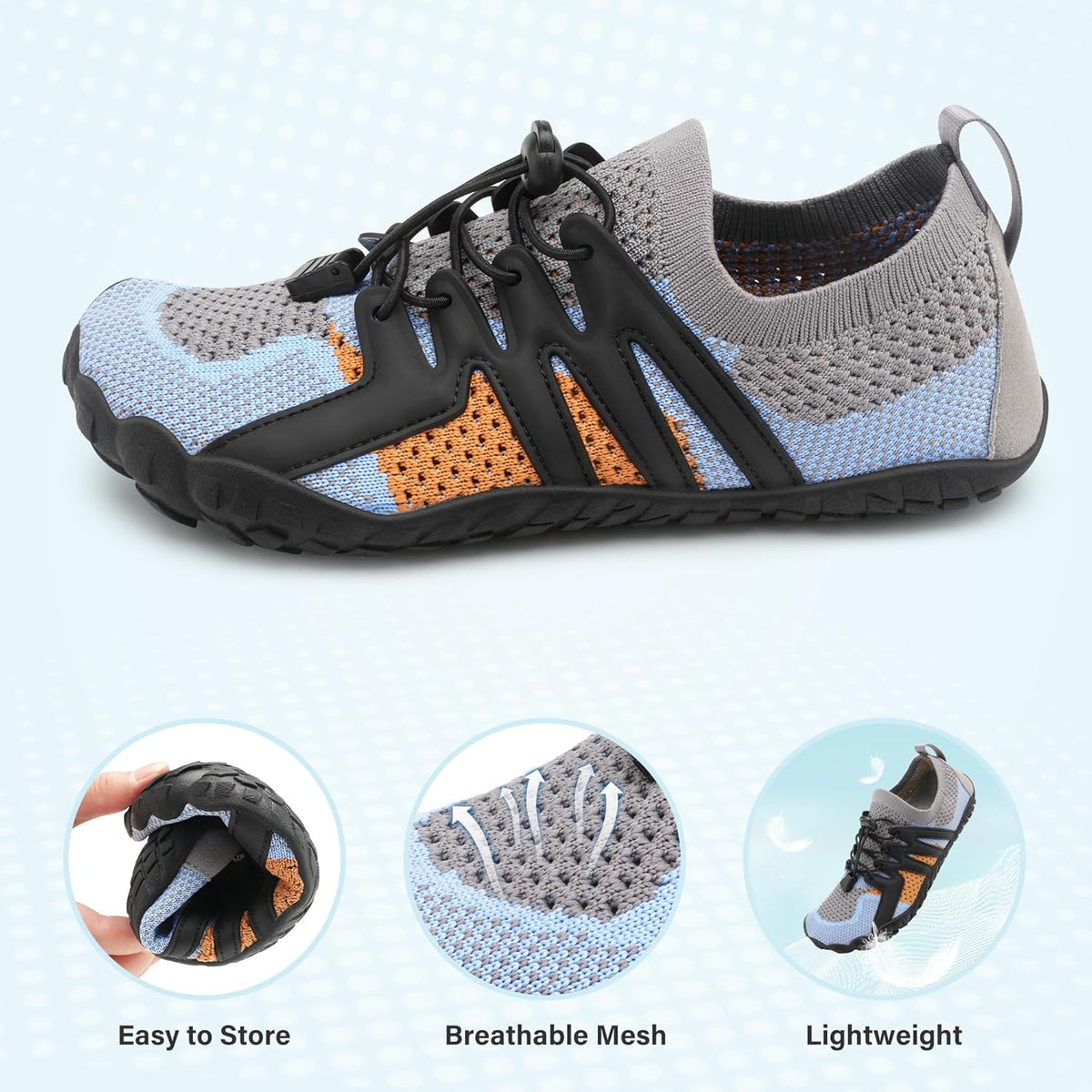 Stelle 赤脚鞋女士男士徒步水鞋带可调节鞋带成人速干沙滩游泳泳池越野跑步户外运动划船攀岩瑜伽