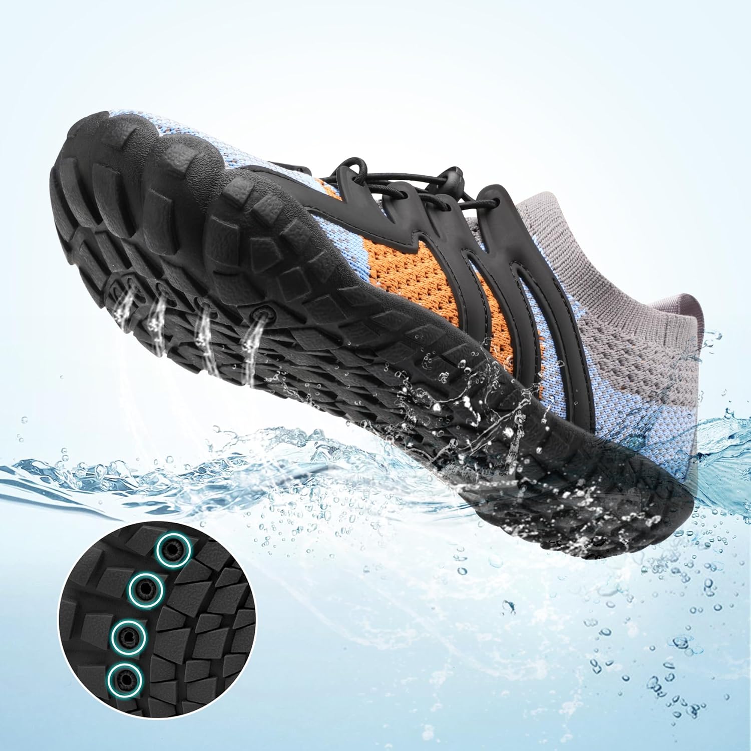 Stelle 赤脚鞋女士男士徒步水鞋带可调节鞋带成人速干沙滩游泳泳池越野跑步户外运动划船攀岩瑜伽