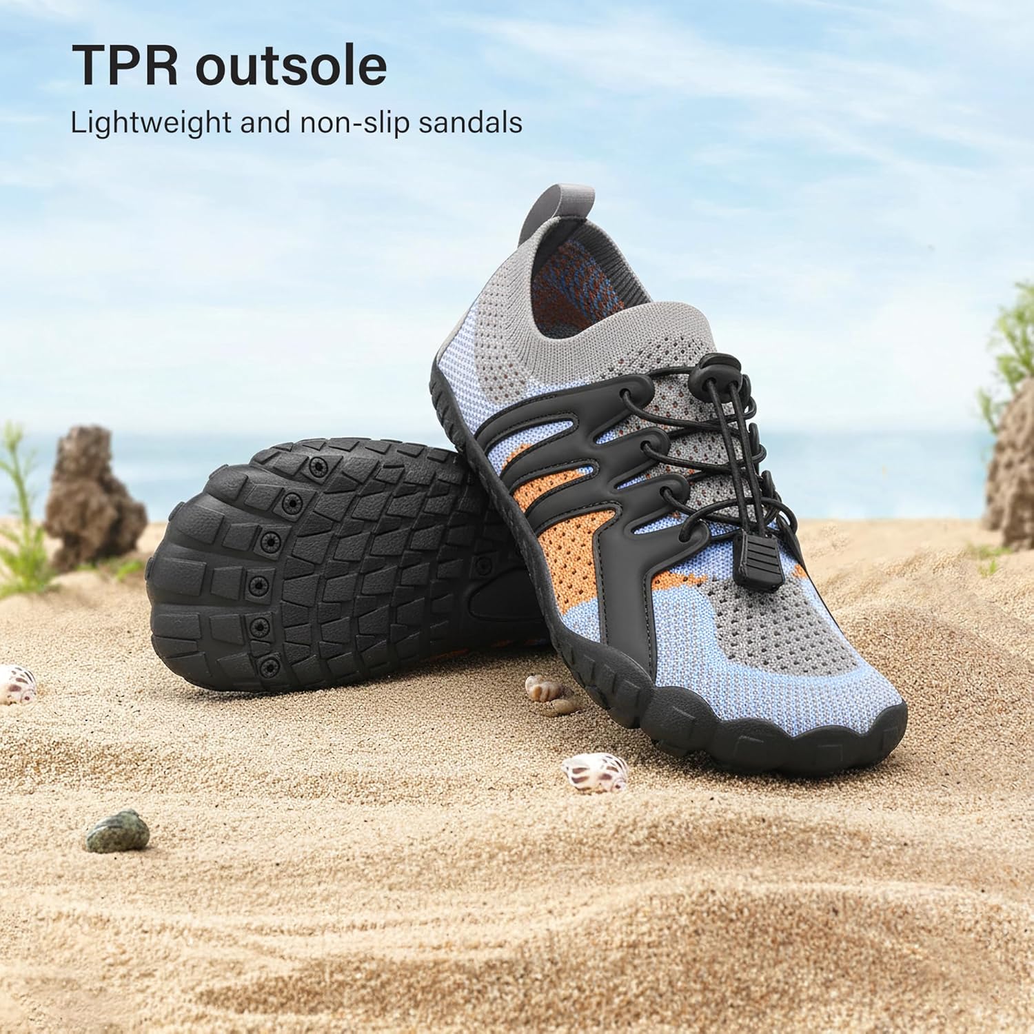 Stelle 赤脚鞋女士男士徒步水鞋带可调节鞋带成人速干沙滩游泳泳池越野跑步户外运动划船攀岩瑜伽