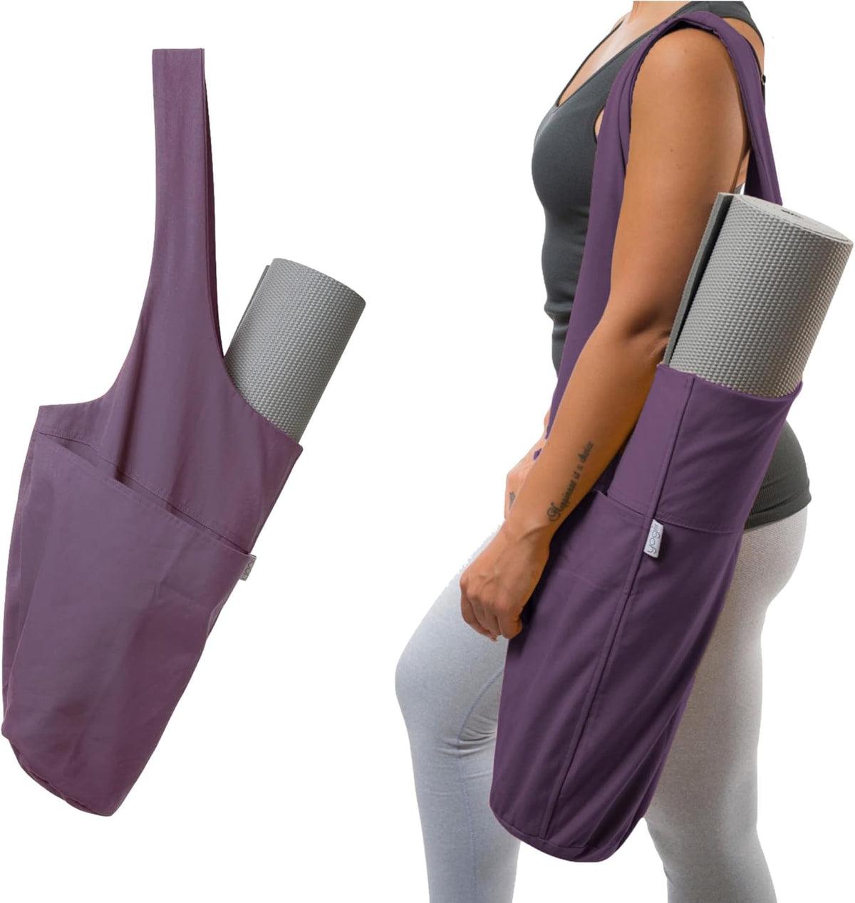 Yogiii 瑜伽垫包 | The Original YogiiiTote | 瑜伽垫托特包 带大侧袋和拉链口袋 | 适合大多数尺寸的垫子