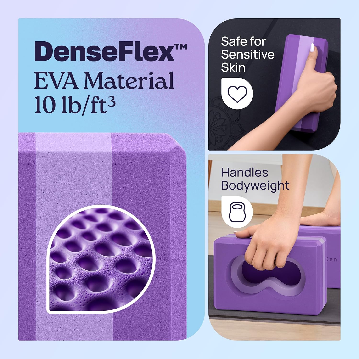 Deep-Zen® 瑜伽砖手腕支撑;瑜伽块 2 件装,带护膝和带子,减轻手腕重量;耐用、多功能瑜伽砖锻炼块套装,阻止瑜伽