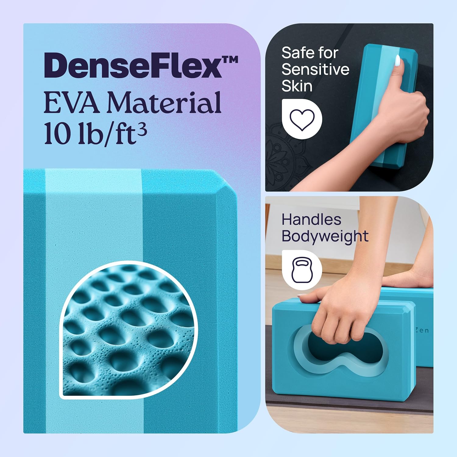 Deep-Zen® 瑜伽砖手腕支撑;瑜伽块 2 件装,带护膝和带子,减轻手腕重量;耐用、多功能瑜伽砖锻炼块套装,阻止瑜伽