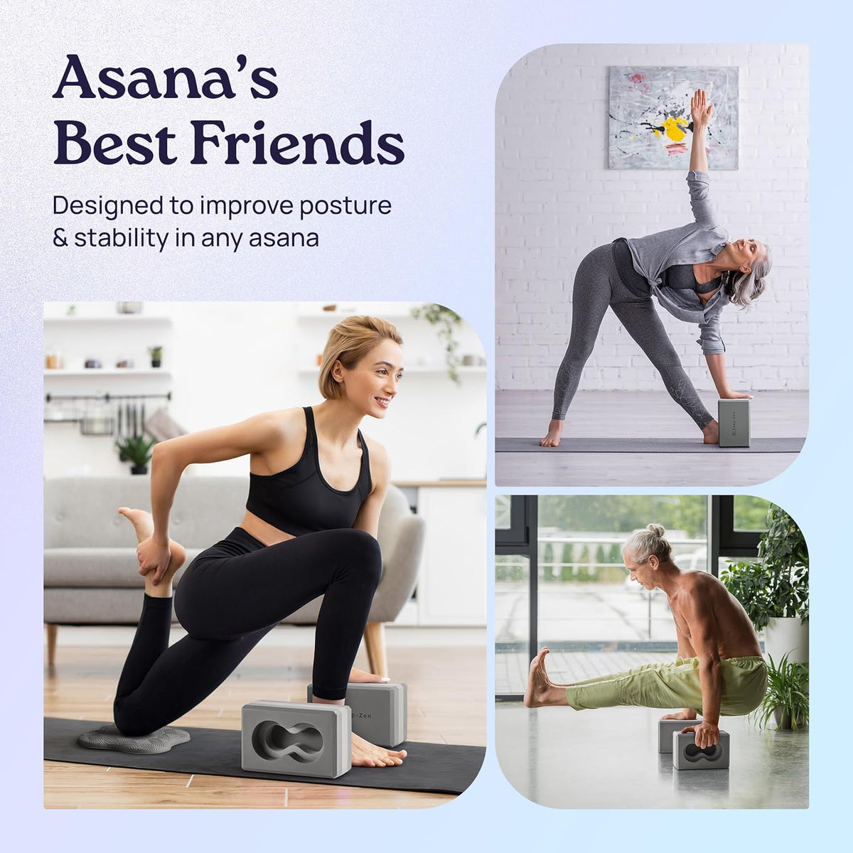 Deep-Zen® 瑜伽砖手腕支撑;瑜伽块 2 件装,带护膝和带子,减轻手腕重量;耐用、多功能瑜伽砖锻炼块套装,阻止瑜伽