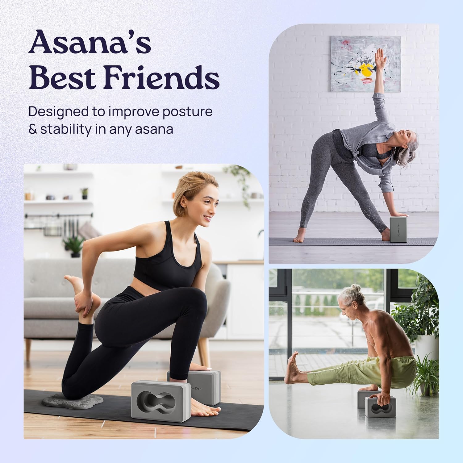 Deep-Zen® 瑜伽砖手腕支撑;瑜伽块 2 件装,带护膝和带子,减轻手腕重量;耐用、多功能瑜伽砖锻炼块套装,阻止瑜伽