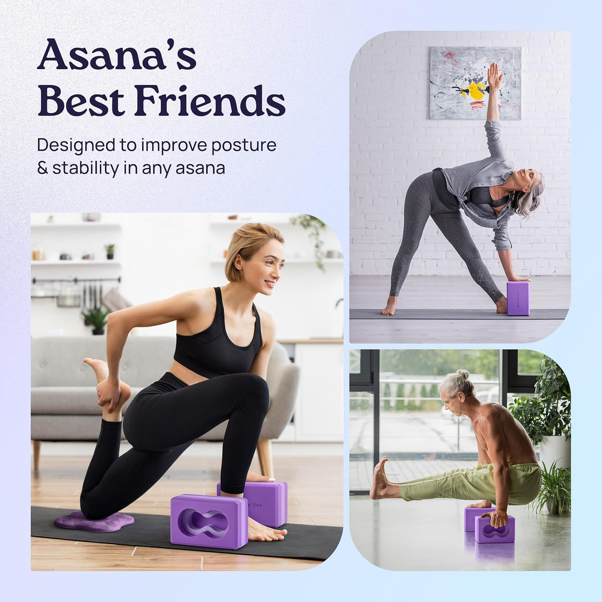 Deep-Zen® 瑜伽砖手腕支撑;瑜伽块 2 件装,带护膝和带子,减轻手腕重量;耐用、多功能瑜伽砖锻炼块套装,阻止瑜伽