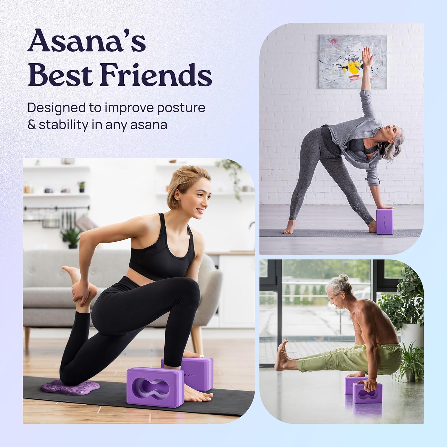 Deep-Zen® 瑜伽砖手腕支撑;瑜伽块 2 件装,带护膝和带子,减轻手腕重量;耐用、多功能瑜伽砖锻炼块套装,阻止瑜伽