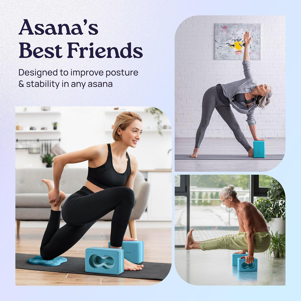 Deep-Zen® 瑜伽砖手腕支撑;瑜伽块 2 件装,带护膝和带子,减轻手腕重量;耐用、多功能瑜伽砖锻炼块套装,阻止瑜伽