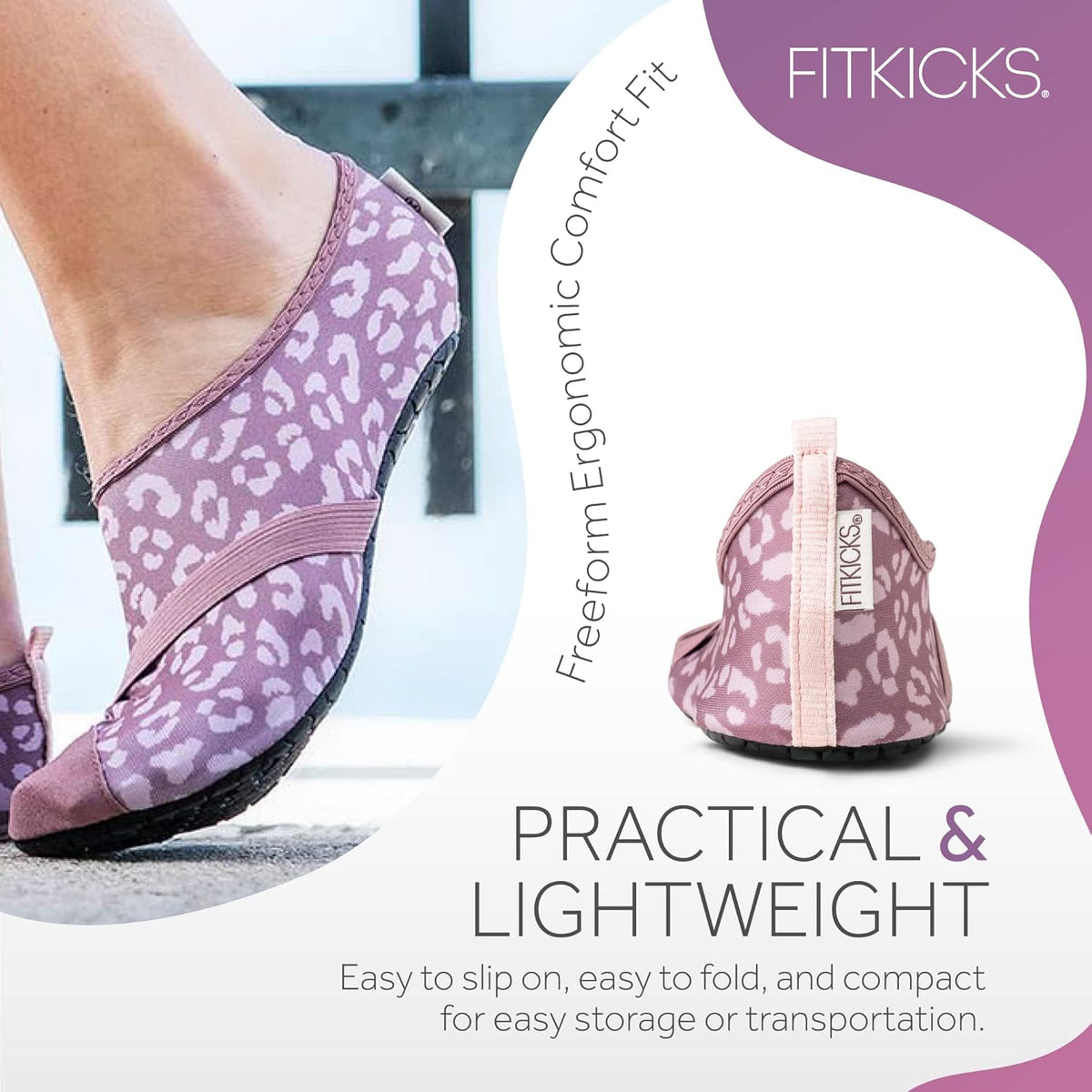 FITKICKS Original 女式可折叠 Active Lifestyle 极简主义鞋 赤脚瑜伽运动水鞋