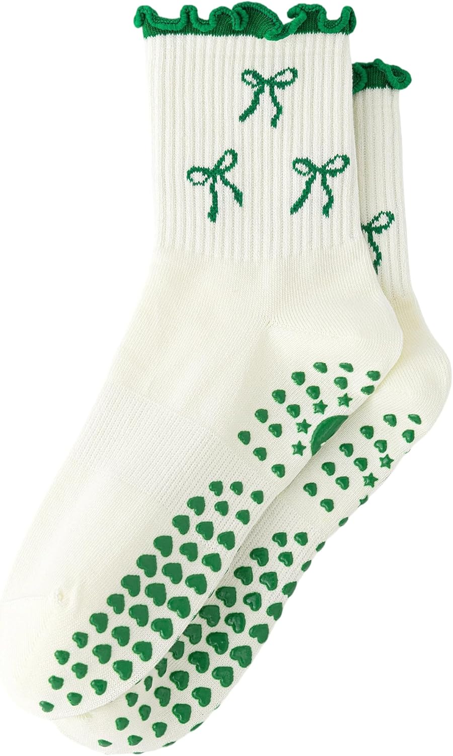 Yawlsow Pilates 女式防滑袜 瑜伽 抓地力袜 可爱 Barre 防滑运动船员 粘性袜子 锻炼 医院