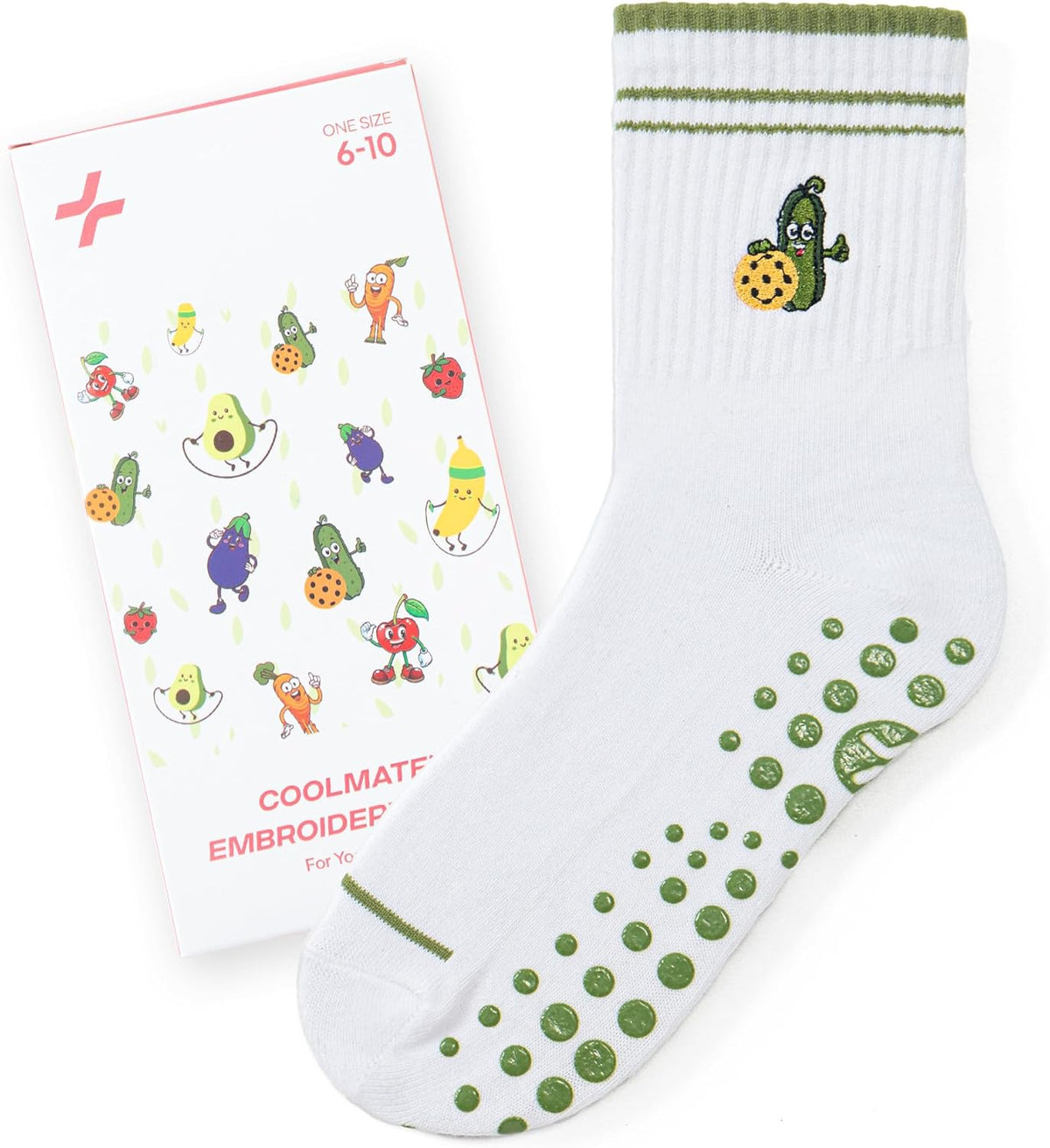 CoolMate 女式普拉提袜,瑜伽袜,船员防滑女士,适合锻炼,桶,普拉提礼品