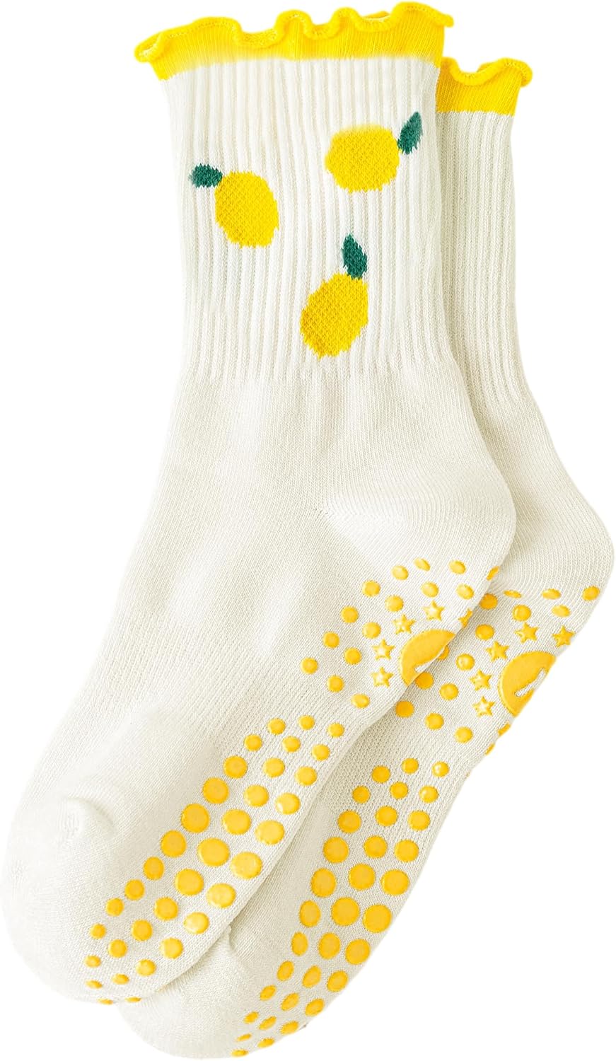 Yawlsow Pilates 女式防滑袜 瑜伽 抓地力袜 可爱 Barre 防滑运动船员 粘性袜子 锻炼 医院