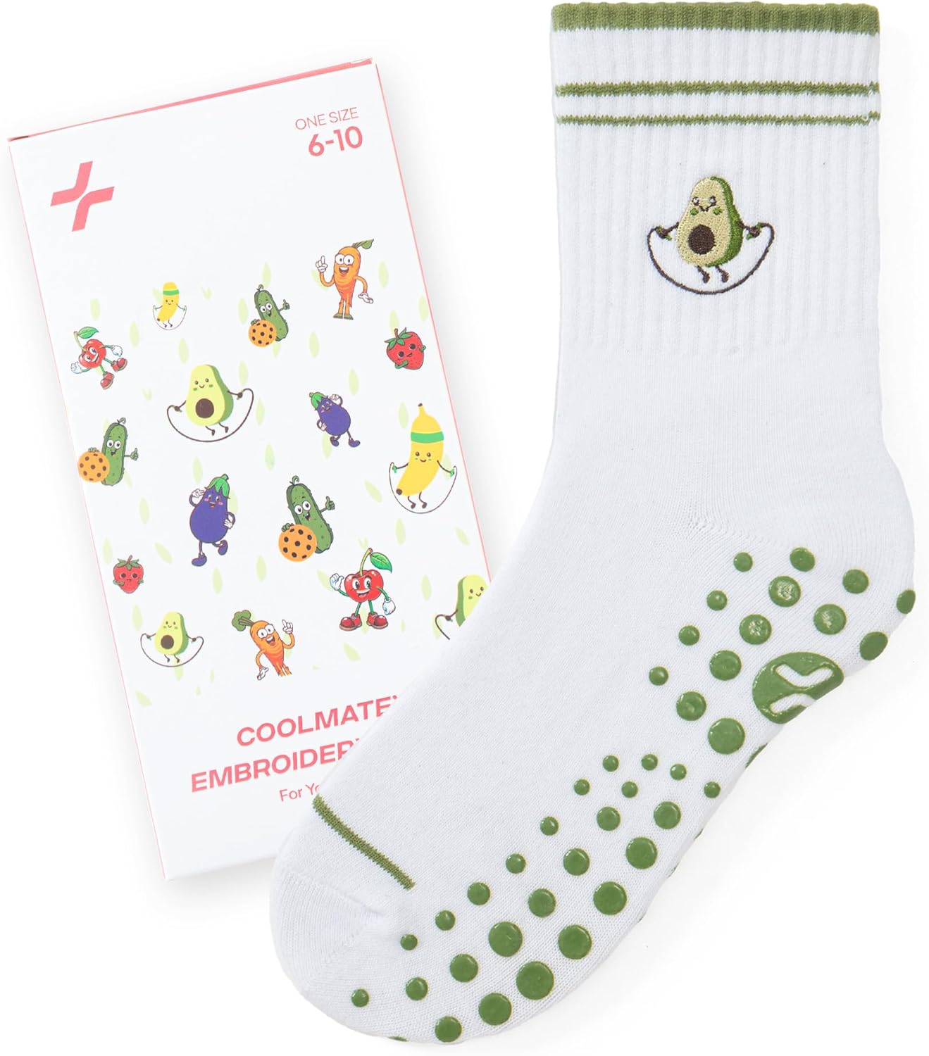 CoolMate 女式普拉提袜,瑜伽袜,船员防滑女士,适合锻炼,桶,普拉提礼品