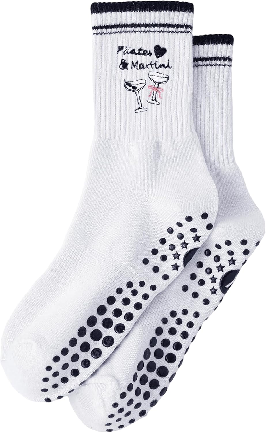 Yawlsow Pilates 女式防滑袜 瑜伽 抓地力袜 可爱 Barre 防滑运动船员 粘性袜子 锻炼 医院