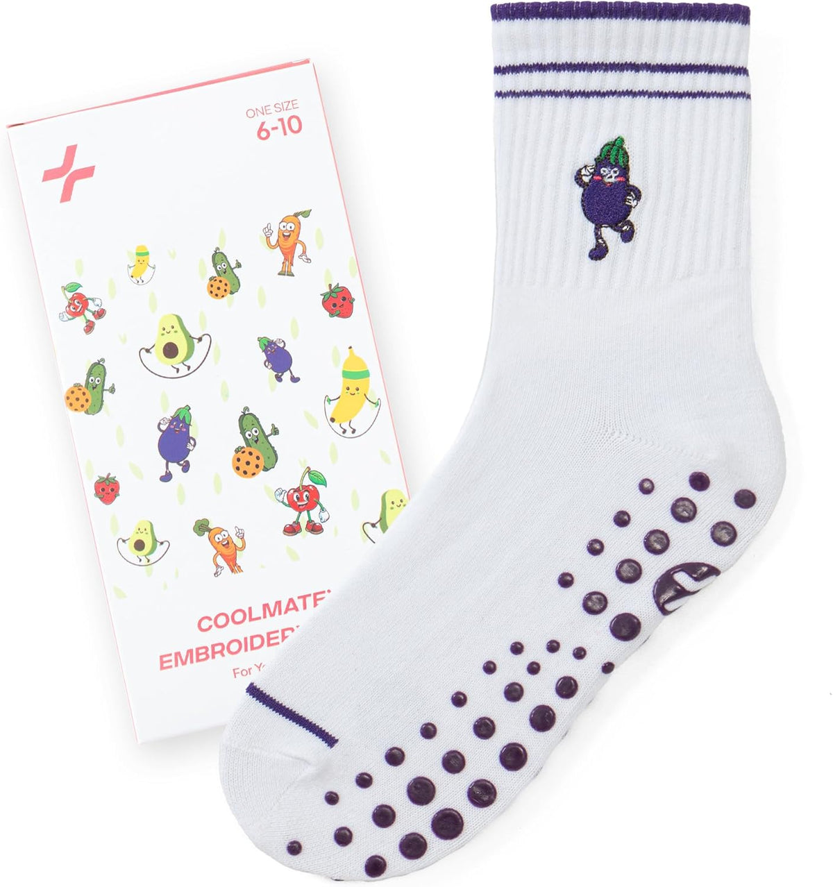 CoolMate 女式普拉提袜,瑜伽袜,船员防滑女士,适合锻炼,桶,普拉提礼品