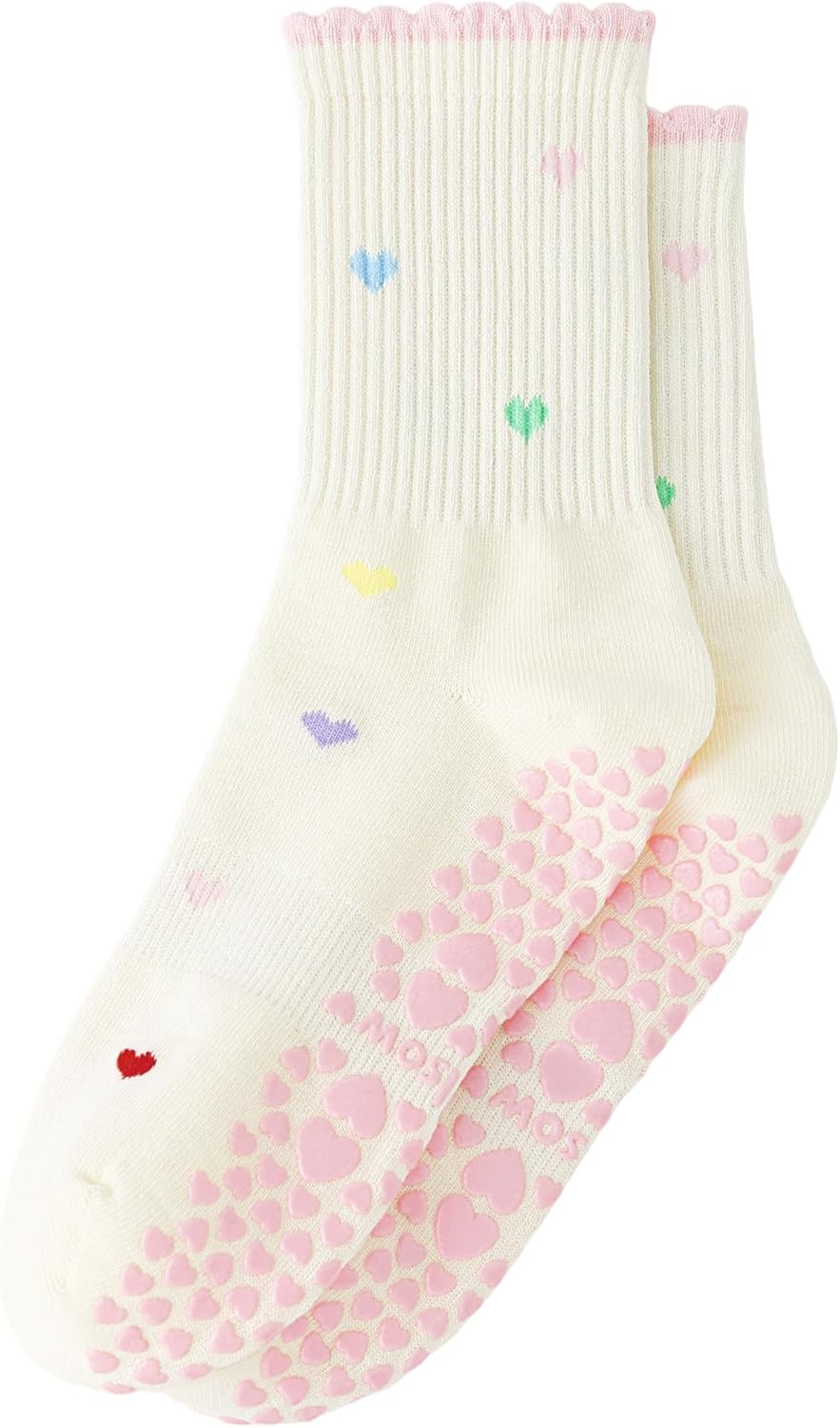 Yawlsow Pilates 女式防滑袜 瑜伽 抓地力袜 可爱 Barre 防滑运动船员 粘性袜子 锻炼 医院