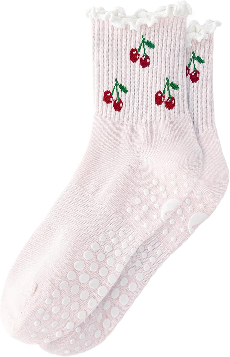 Yawlsow Pilates 女式防滑袜 瑜伽 抓地力袜 可爱 Barre 防滑运动船员 粘性袜子 锻炼 医院