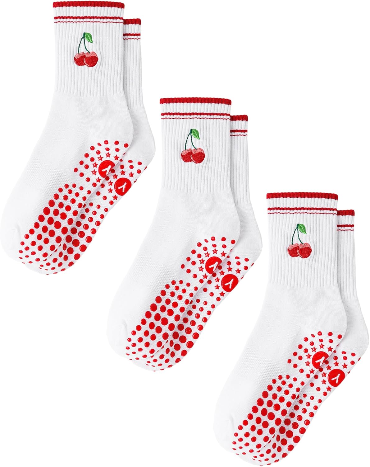 Yawlsow Pilates 女式防滑袜 瑜伽 抓地力袜 可爱 Barre 防滑运动船员 粘性袜子 锻炼 医院