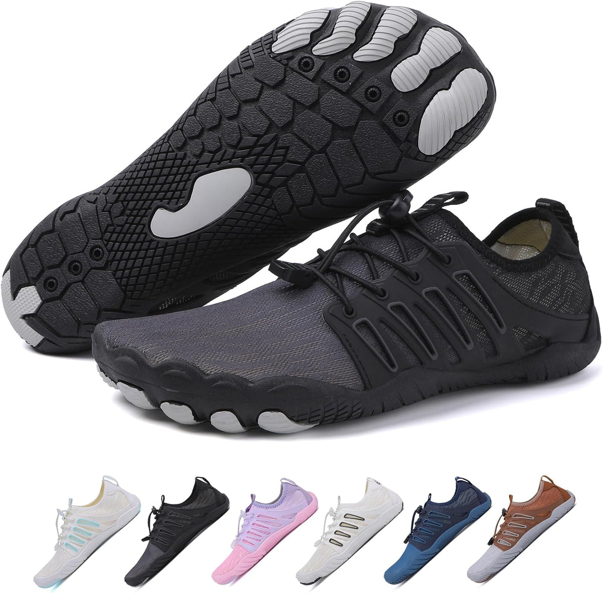 Hike Barefoot Shoes 女士男士,中性款赤脚水鞋透气防滑徒步鞋,适合徒步、散步、跑步、瑜伽和水上运动