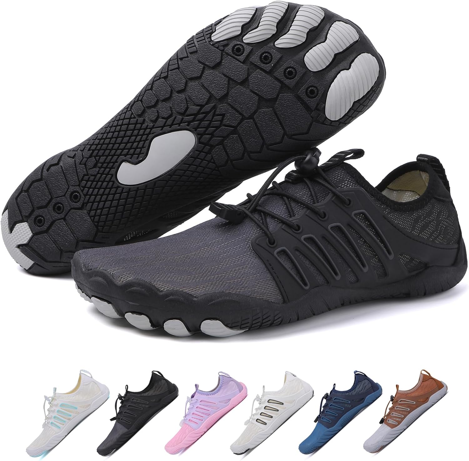 Hike Barefoot Shoes 女士男士,中性款赤脚水鞋透气防滑徒步鞋,适合徒步、散步、跑步、瑜伽和水上运动