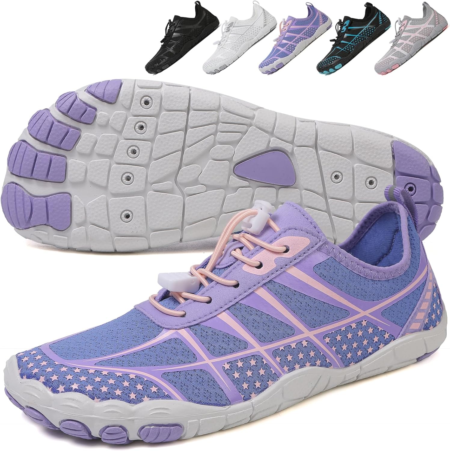 Hike Barefoot Shoes 女士男士,中性款赤脚水鞋透气防滑徒步鞋,适合徒步、散步、跑步、瑜伽和水上运动