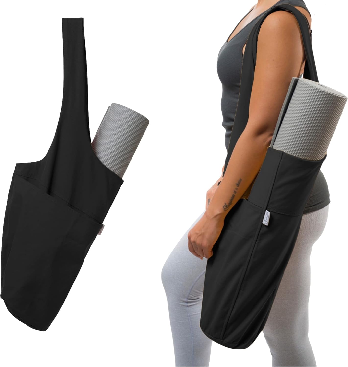 Yogiii 瑜伽垫包 | The Original YogiiiTote | 瑜伽垫托特包 带大侧袋和拉链口袋 | 适合大多数尺寸的垫子