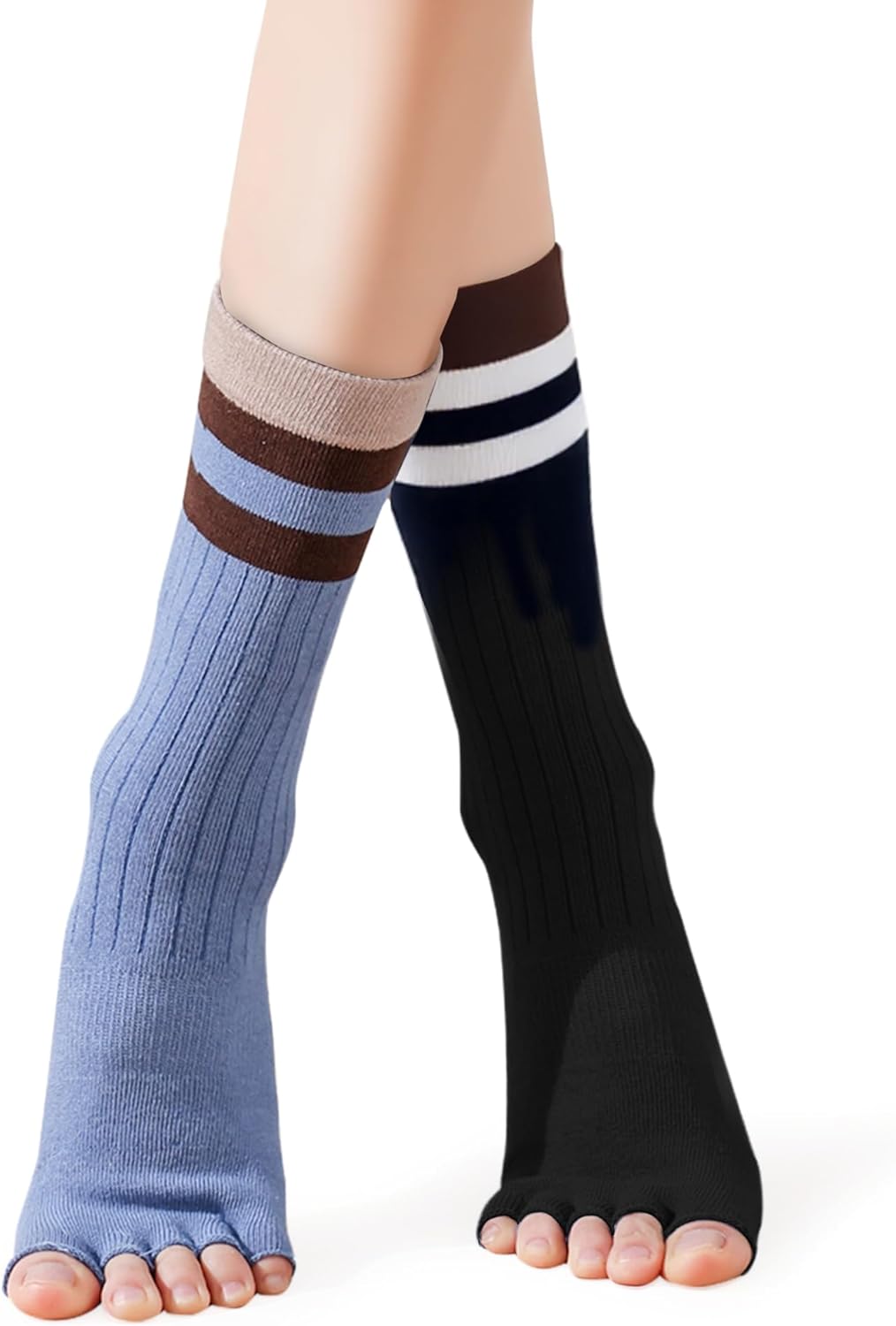 防滑普拉提瑜伽袜带抓地力女式 – 时尚水手袜,适合芭蕾舞和锻炼(尺码 5-9)