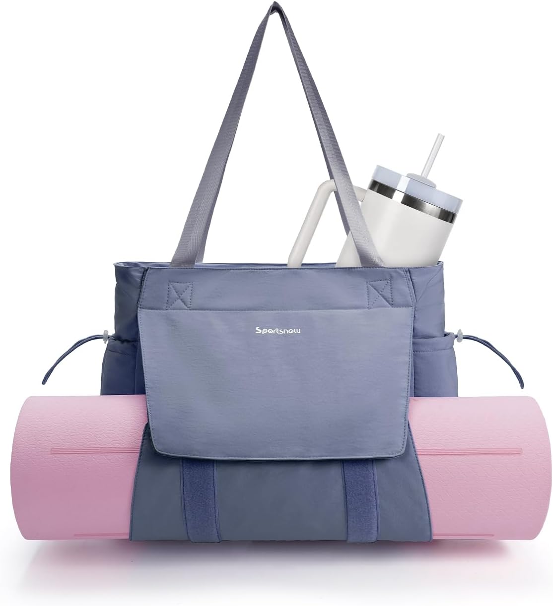 sportsnew 瑜伽垫包手提包瑜伽健身包男女防水湿口袋和钩环,快速取用存储瑜伽垫包