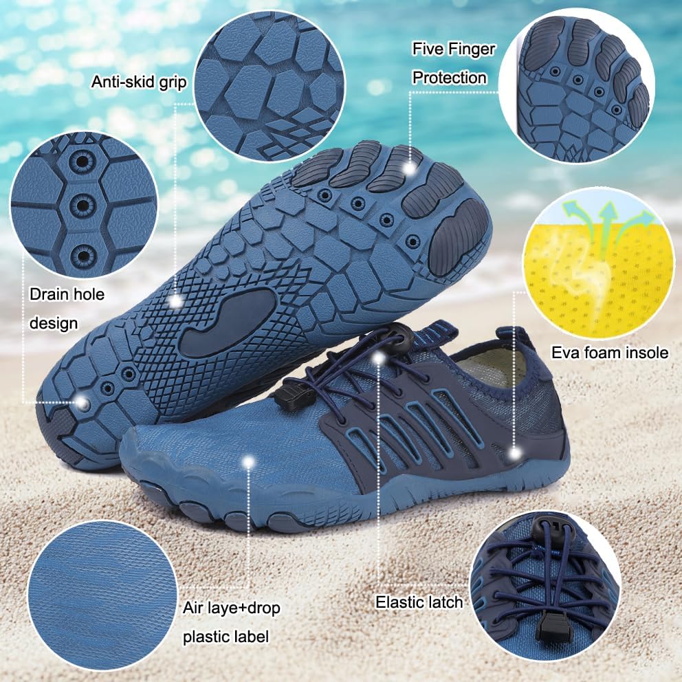 Hike Barefoot Shoes 女士男士,中性款赤脚水鞋透气防滑徒步鞋,适合徒步、散步、跑步、瑜伽和水上运动