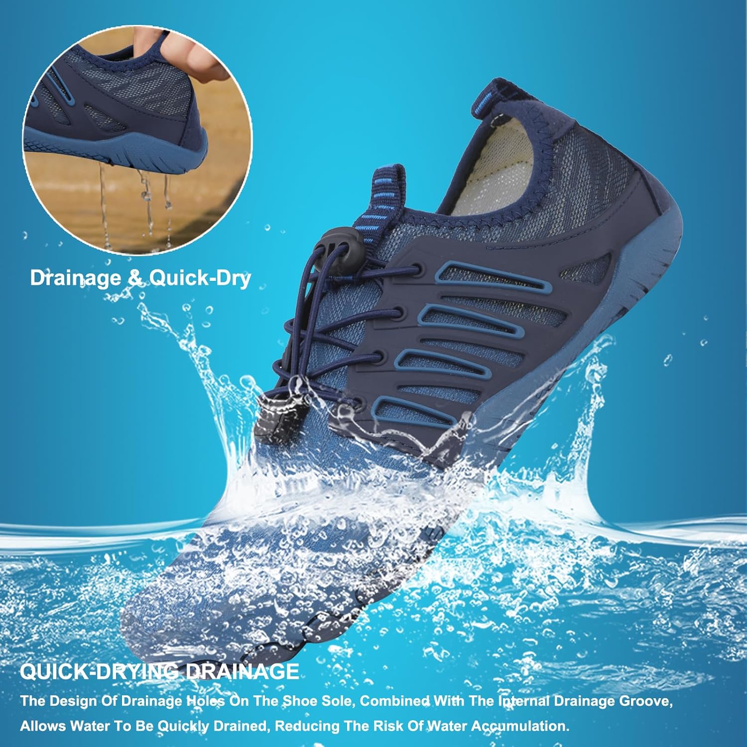 Hike Barefoot Shoes 女士男士,中性款赤脚水鞋透气防滑徒步鞋,适合徒步、散步、跑步、瑜伽和水上运动